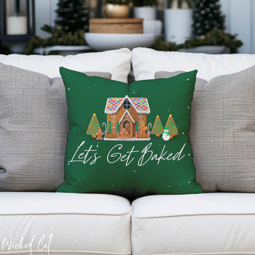 Get Baked Holiday Indoor Outdoor Throw Pillow
