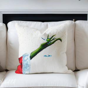 throw pillow with 'Grinch Christmas Cover Soft Holiday' design
