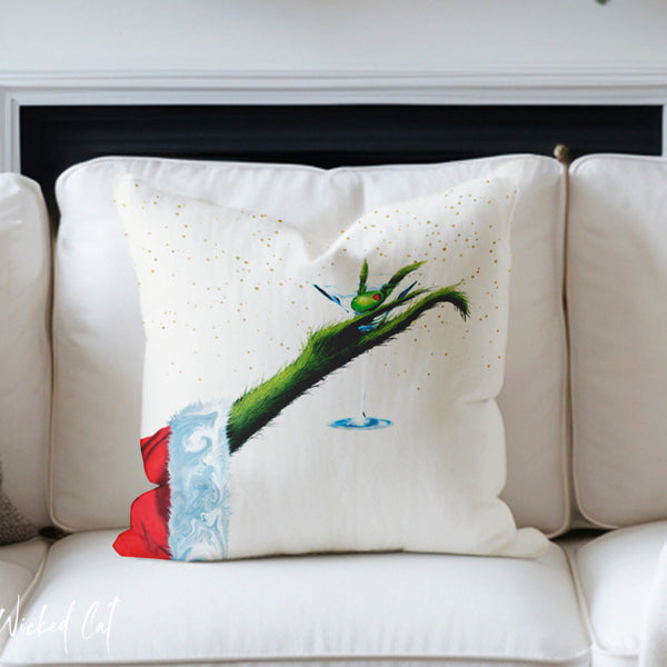 Grinch Christmas Pillow Cover Soft Holiday Throw Pillow