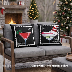 Merry Margarita Holiday Throw Pillow