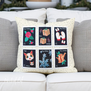 throw pillow with 'Classic Christmas Outdoor Holiday Decor' design