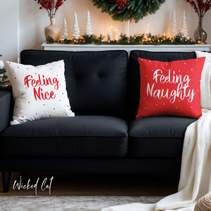 Naughty or Nice Reversible Christmas Pillow Cover