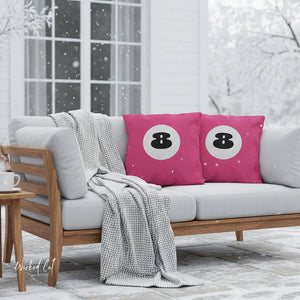 throw pillow with 'Pink 8 Ball' design