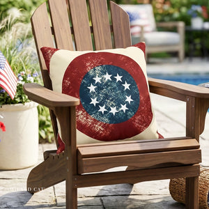 Vintage American Flag Patriotic Outdoor Indoor Throw Pillow