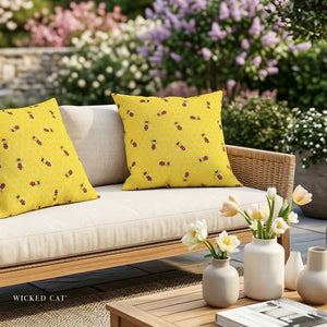 Honeycomb Rainbow Bee Indoor Outdoor Throw Pillow