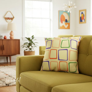 Mid-Century Modern Yellow Indoor Outdoor Pillow
