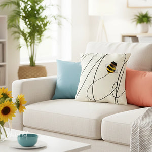 Buzzing Bee Indoor Outdoor Spring Pillow