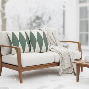 throw pillow with 'Green & White Diamond' design