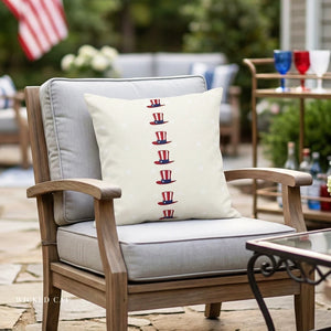 Patriotic Hats Outdoor Indoor Throw Pillow