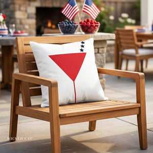 throw pillow with 'Patriotic Martini Reversible Outdoor Indoor' design