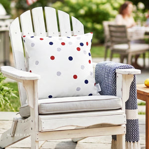 throw pillow with 'Patriotic Polka Dot American Chic Accent' design