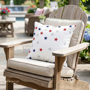 throw pillow with 'Patriotic Stars American Chic Accent' design