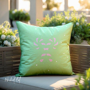 Pastel Candy Cane Snow Christmas Throw Pillow