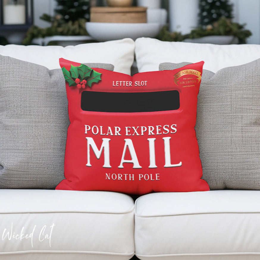 Santa's Mailbox Indoor Outdoor Holiday Pillow