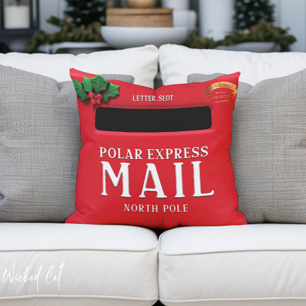 Santa Mailbox Pillow Holiday Throw Pillow