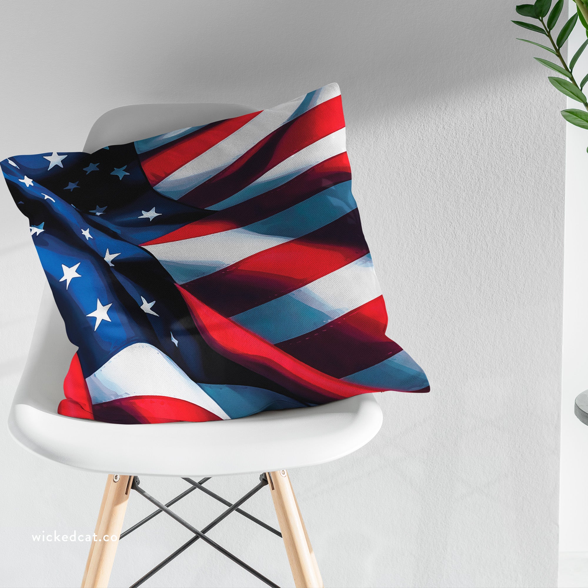 American Flag Patriotic Decor Outdoor Indoor Accent Pillow