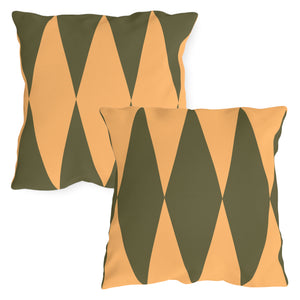 Green Yellow Diamond Indoor Outdoor Throw Pillow