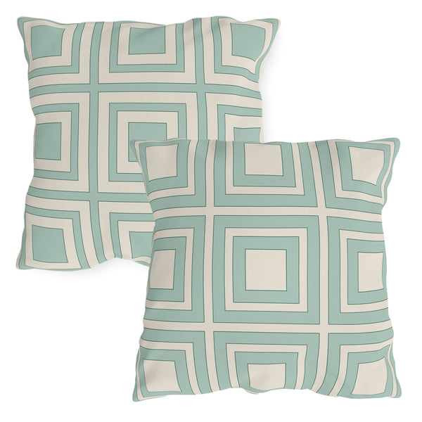 Light Green Ivory Modern Indoor Outdoor Throw Pillow
