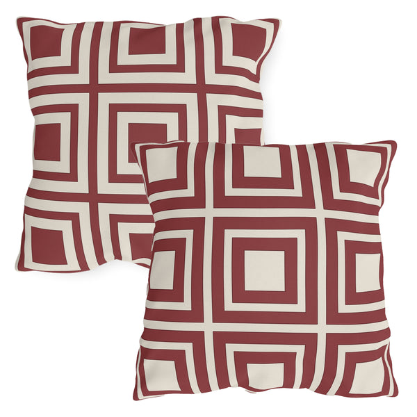Red Ivory Modern Indoor Outdoor Throw Pillow