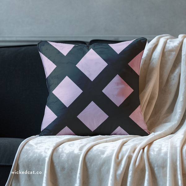 Lavender & Dark Grey Soft Pillow Cover Reversible