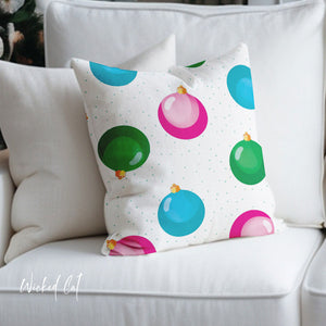 Colorful Ornaments Christmas Pillow Cover