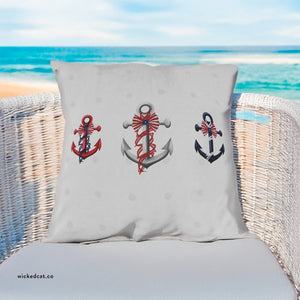 throw pillow with 'July 4th Nautical Outdoor Indoor Accent' design