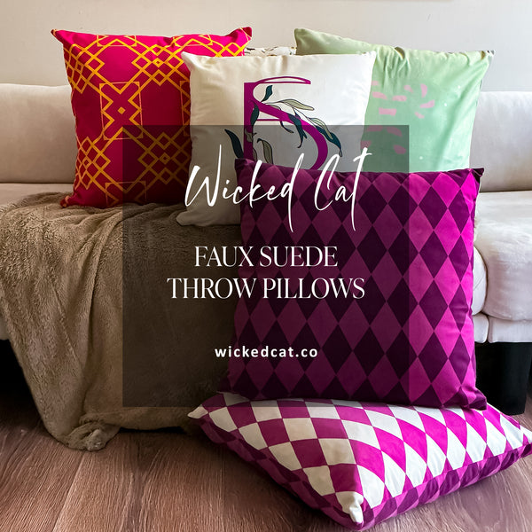 Pink & Ivory Harlequin Reversible Throw Pillow Cover