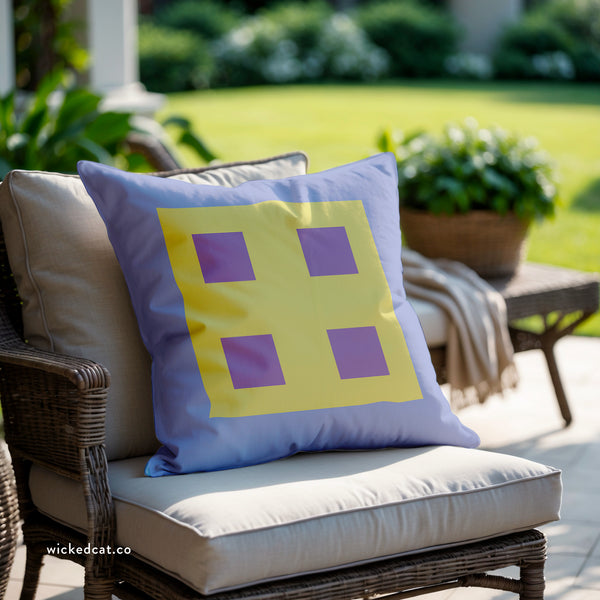 Pastel Blue & Purple Indoor Outdoor Throw Pillow