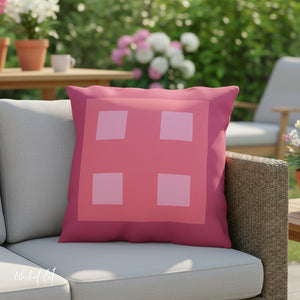 Pastel Pink Vibrant Indoor Outdoor Throw Pillow
