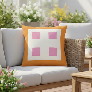 throw pillow with 'Pastel Orange & Pink' design