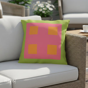 throw pillow with 'Pastel Green & Pink' design