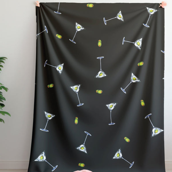 Dirty Martini Plush Soft Sherpa Throw Blanket