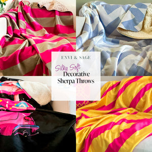 Pink and Yellow Modern Decor Throw Blanket