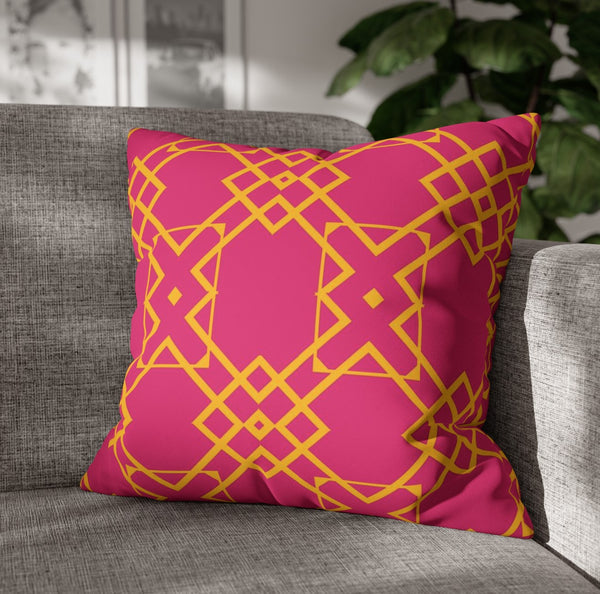 Pink & Yellow Decorative Throw Pillow
