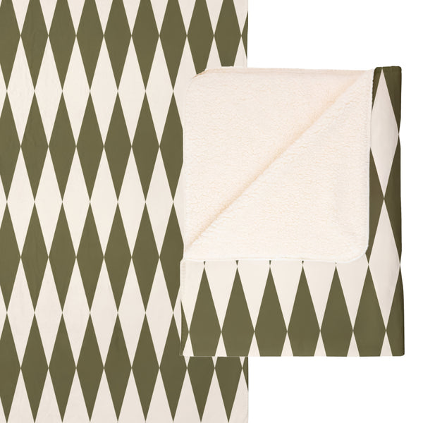 Green & Ivory Home Gift Plush Sherpa Blanket