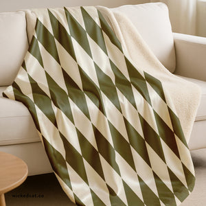 Green & Ivory Home Gift Plush Sherpa Blanket