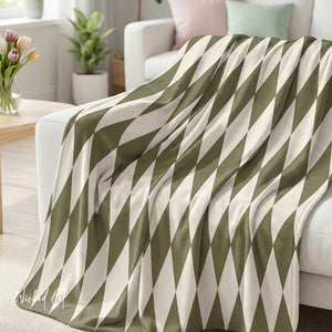 Green & Ivory Home Gift Plush Sherpa Blanket