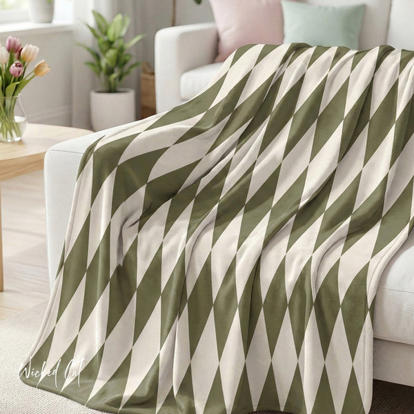 Green & Ivory Home Gift Plush Sherpa Blanket