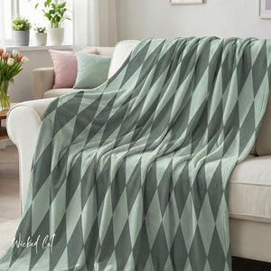 Blue Green Home Gift Plush Sherpa Blanket