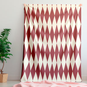 Red & Cream Home Gift Plush Sherpa Throw Blanket