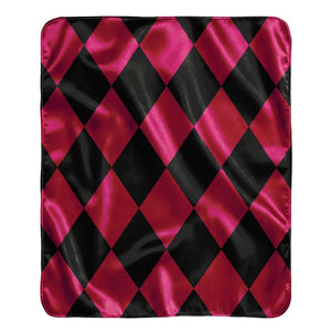Pink and Black Diamond Soft Sherpa Throw