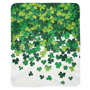 Lucky Shamrocks Sherpa Throw Blanket