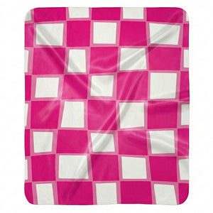 Checkered Pink Whimsical Sherpa Throw