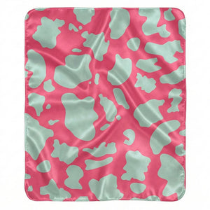 Pastel Pink Green Animal Print Plush Sherpa Throw Blanket