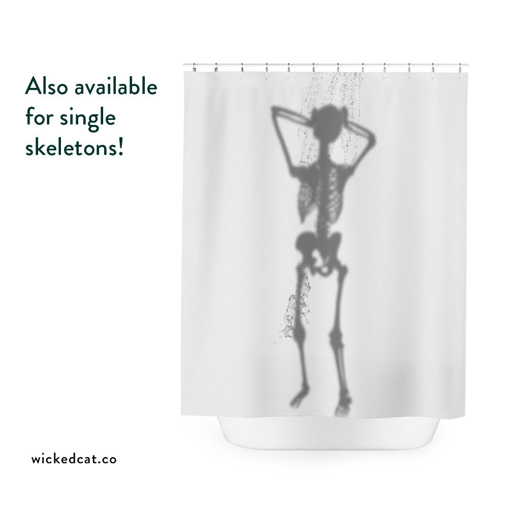 Skeleton Couple Halloween Bath Shower Curtain