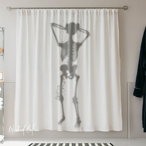 Showering Skeleton Funny Bath Shower Curtain