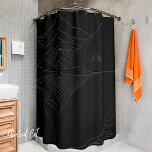 Spiderweb Spider Black Bath Shower Curtain