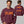 A man modeling a maroon crewneck sweatshirt with orange text reading 'START JUMPING' on the front, shown from the front and back against a light gray studio background. The back also features orange and purple text reading 'SHAKE THE STADIUM'.
