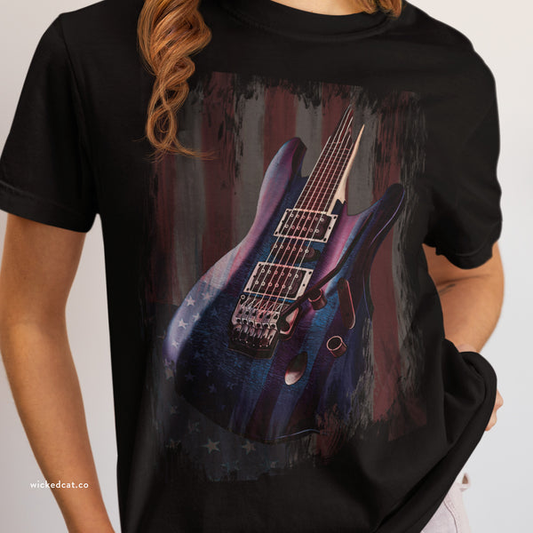 Comfort Colors© American Rock Guitar Patriotic USA T-Shirt