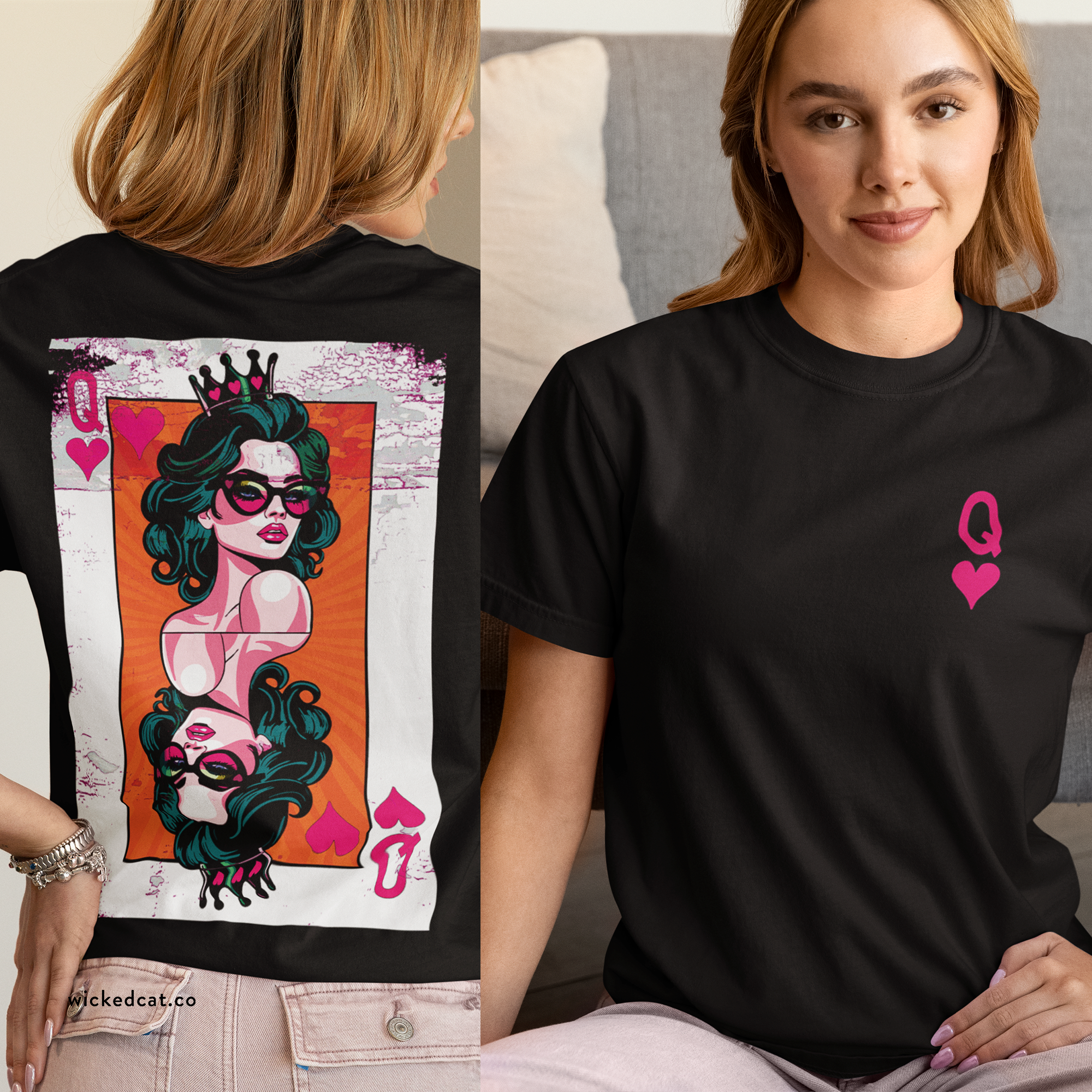 Comfort Colors® Retro Queen of Hearts Vintage Grunge T-Shirt